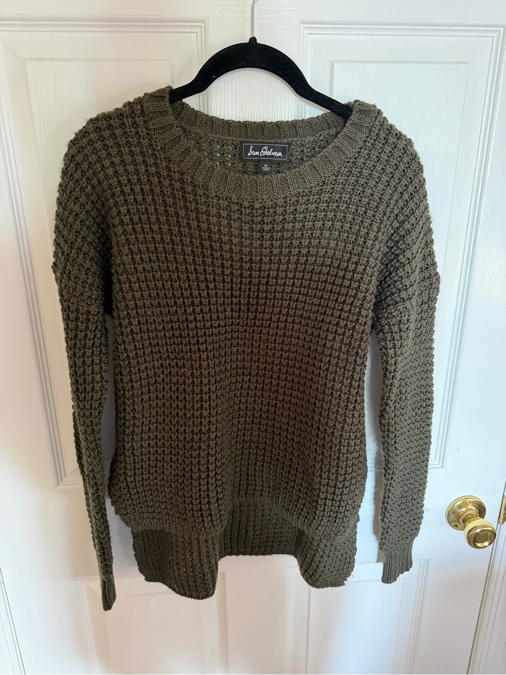 Sam Edelman Olive Waffle-Knit Crew Sweater